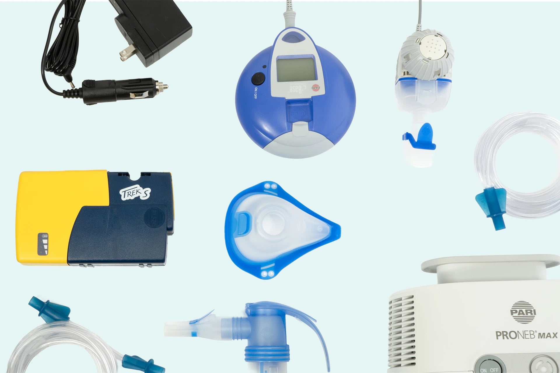 Nebology products including nebulizers, masks, and accessories